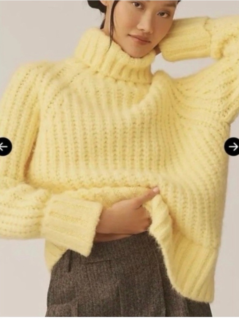 Anthropologie Turtleneck Sweater in Pale Yellow